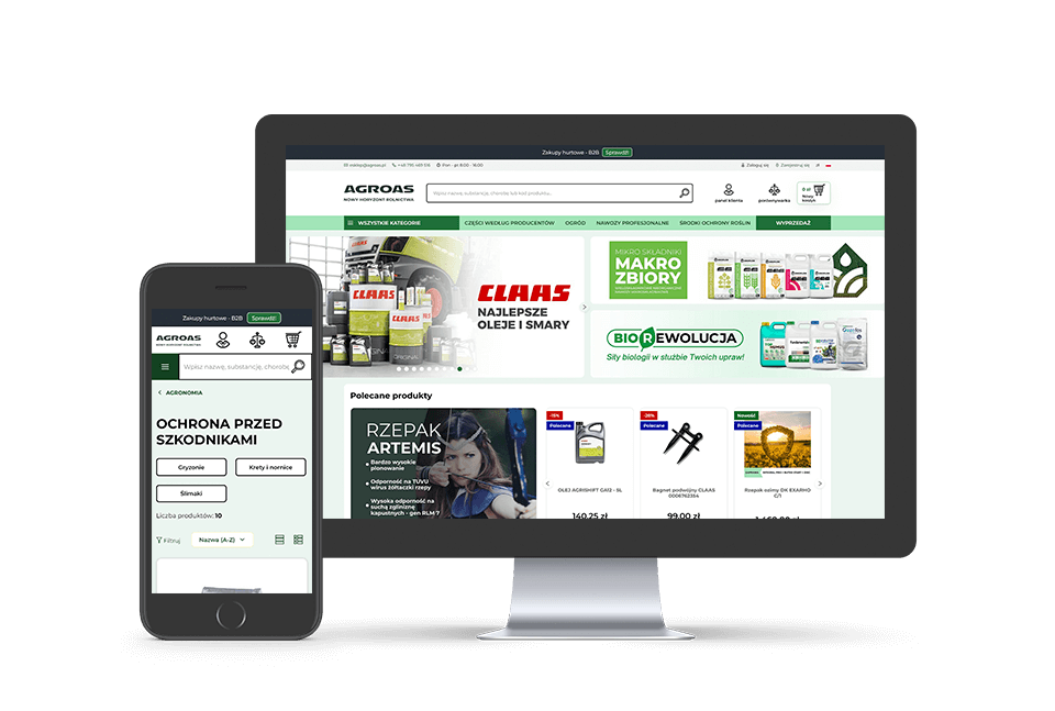 Wdrożenie sklepu internetowego Comarch e-sklep esklep.Agroas.pl